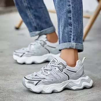 Fashion Platform Athletic Shoes For Men Sport Street Men s Sneakers Trainers Good Quality Casual Walking Shoes Sneakers Male 40 бежевый