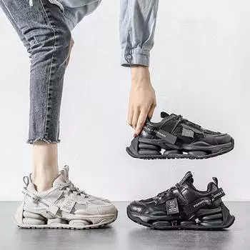 fashion Platform Shoes Waterproof Wear-resistant Sports Casual Korean Style Student Sneakers Women New Fashion Autumn and Winter 35 бежевый