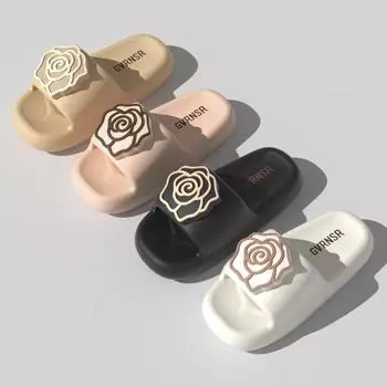 Fashion Platform Slippers Women Home Flats Flower Designer Shoes Girls House Summer Casual Slippers Ladies Fashion Popular Footwear Soft 36-37fit35-36 белый