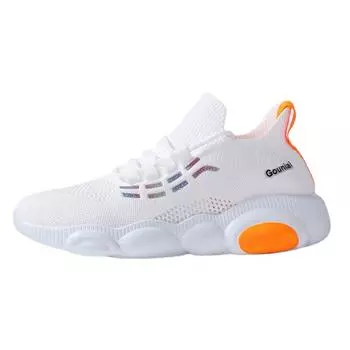 Fashion Platform Sneakers Women Lightweight Running Shoes Breathable Mesh Lace-up Casual Sport Shoes Comfort Woman White Shoes Vulcanize 35 оранжевый