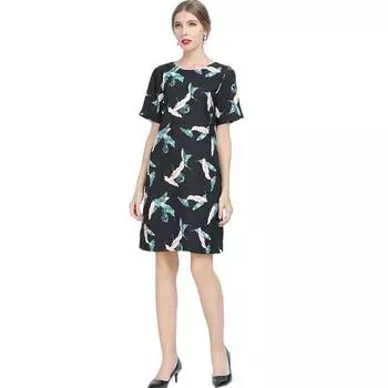 Fashion Plus Size European Goods Western Style Straight-leg New Arrival Summer Chiffon Dress A- line Plus Size Ladies Women s Clothing Classy 2024 Black XL