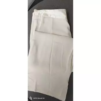 Fashion Plus Size Summer Straight Drooping Thin Loose Pants Milky White 8