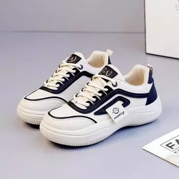 Fashion Popular Little White Shoes 2024 Autumn New Casual Shoes Women s Versatile Trend Breathable Thick Sole Sports Board Shoes 35 белый