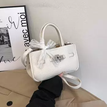 Fashion portable small bag women s new spring and summer popular versatile shoulder bag simple bucket messenger bag белый