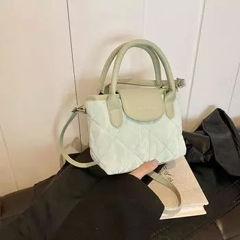 Fashion portable square bag women s 2025 autumn model, high-end diamond shoulder bag, trendy messenger women s bag чёрный