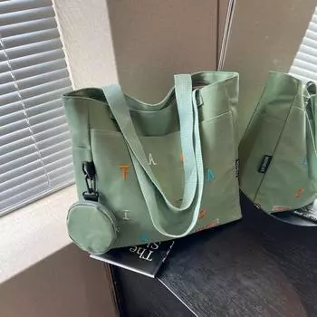 Fashion portable tote bag tote bag commuter leisure large capacity bag 2024 new retro simple messenger bag чёрный