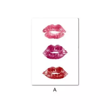 Fashion Poster Lipstick Makeup Brushes Canvas Print Wall Art Painting Cosmetic Pictures Beauty Posters Girl Room Home Decoration 21cm30cm NoFrame