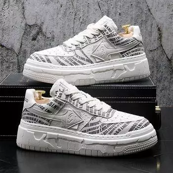 Fashion Printed Red Men s Shoes Sneakers Outdoor Platform Mens Shoes Trainers Chunky Men Casual Sneaker Zapatillas Hombre 38 чёрный