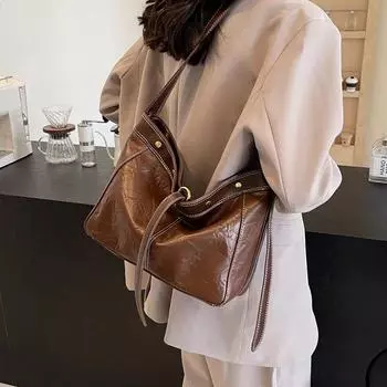 Модные женские сумки через плечо из искусственной кожи на молнии, с прострочкой, сумки кроссбоди