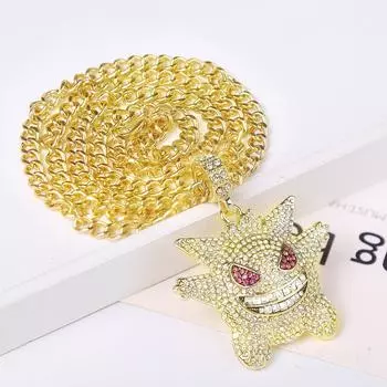 Fashion Punk Letter Pendant Gift Jewelry Chain Crystal Necklace Hip Hop Men Women