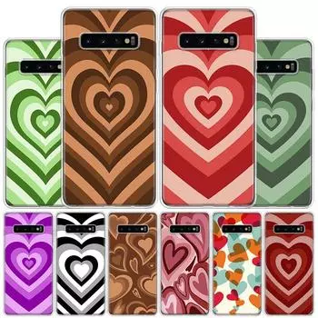 Fashion Purple Heart Swirl Circle Cover Phone Case For Samsung Galaxy S10 Plus S20 FE S21 S22 Ultra S10E S9 S8 + S7 Edge J4 Samsung S10