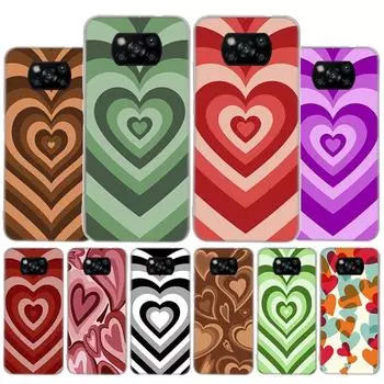 Fashion Purple Heart Swirl Circle Cover Phone Case For Xiaomi Poco X3 GT X4 NFC M4 Pro M3 M2 F3 F2 F1 Mi Note 10 A3 A2 Lite A1 C Xiaomi Poco X3