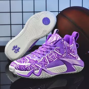 Fashion Purple Men s Basketball Sneakers High Quality Outdoor Sports Shoes For Basketball Man High Top Platform Basket Shoes Men 38