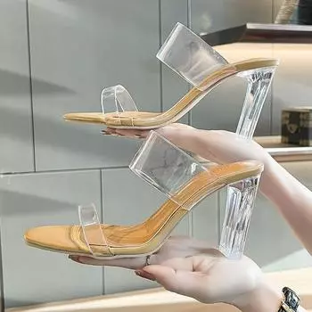 Fashion Pvc Slippers Women Summer Sexy Fashion Casual Leather Platform Flat Big Size Luxury Designer Comfortable Best Selling Products 35 абрикосовый