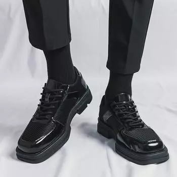 Fashion Quality breathable men s leather shoes Fashionable and casual versatile dressing style Outdoor party wedding casual men s shoes 38 белый