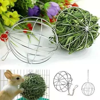 Fashion Rabbit Grass Feeder Ball - Stainless Steel Holder for Small Pets Easy Feeding Tool Healthy Digestion