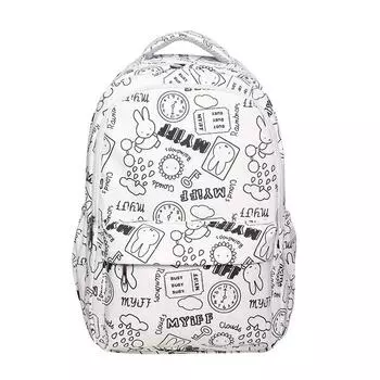 Fashion Rabbit Pattern Girls School Bag Breathable Nylon Backpack For Use Daily