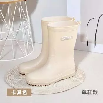 Fashion Rain Boots Womens Non-slip Waterproof Shoes Simple Rain Boots Midcalf Rubber Boots Outdoor Car Wash Kitchen Rubber Shoes 36
