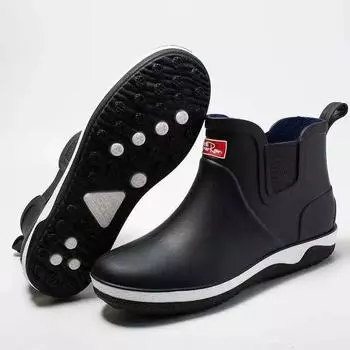 fashion Rain shoes Men Waterproof Rain Boots Non-Slip Rubber Boots Shoes Removable Velvet Cover Four Seasons Work Rubber Shoes 2024 39