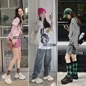 Fashion Real Soft Leather Thick-soled Shoes Women s Trendy Shoes 2024 Summer New Breathable White Thick-soled Heightening Sneakers 35 белый