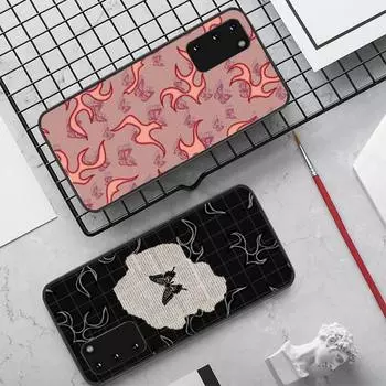 Fashion Red Flames Fitted Phone Case for Samsung S10 21 20 9 8 plus lite S20 UlTRA 7edge Samsung S6