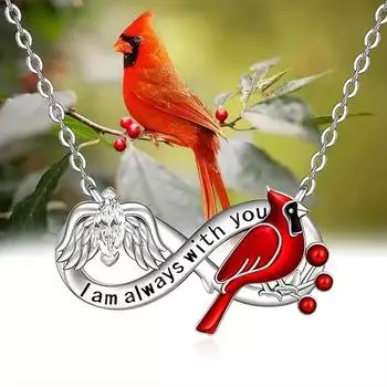 Fashion Red Silhouette Design Personalized Infinity Pendant Necklace Angel Wings Ladies Fashion Jewelry Exquisite with Dainty Chain and Clasp серебряный