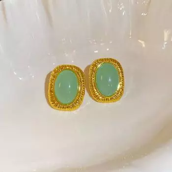 Fashion Resin Oval Earrings Classic Stud Earrings Trending Oval Square Striped Earrings Girl розовый