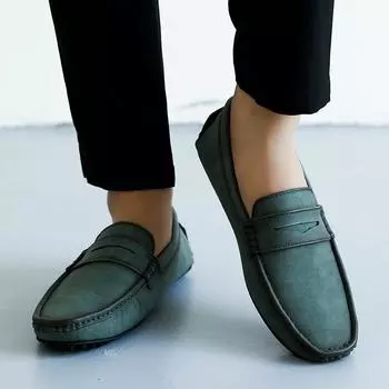 Fashion Retro classic men s driving shoes Slip on loafer Trendy and versatile styles Wedding Office Outdoor party men s Plus Size 49 38 коричневый