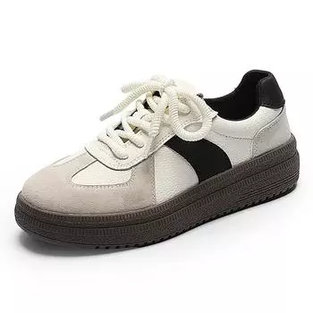 Модные повседневные туфли на платформе из коровьей кожи в стиле ретро для женщин, дизайнерские женские туфли из вулканизированной кожи с мягкой подошвой, модные легкие кроссовки для женщин 35