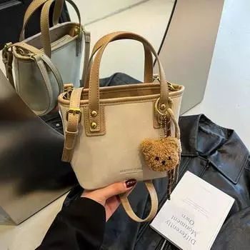 Fashion retro niche high-end bag women s new trend versatile bucket bag single shoulder messenger handbag хаки