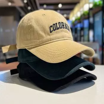 Fashion Retro Simple Embroidered Letters Baseball Cap Female Grinding Wool Texture Soft Top Versatile Show Face Small Duck Tongue Cap Men Tide
