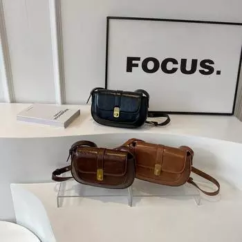 Модная сумка-мессенджер с застежкой-поворотом в ретро-стиле