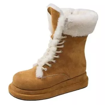 Fashion Retro Velvet Winter Warm Snow Boots for Women Fashion Soft-soled Women s Cotton Shoes Designer Platform Flock Ankle Boots Female 35