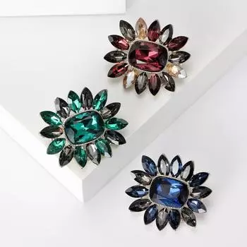 Fashion Rhinestone Sunflower Brooch Niche High-End Women S Dress Suit Jewelry Corsage Matching