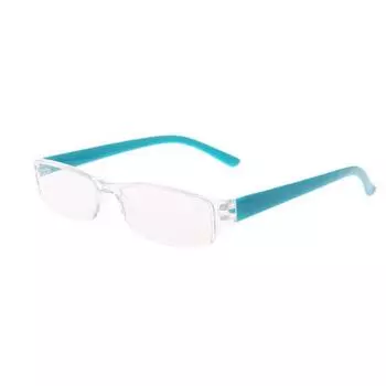 Fashion Rimless Reading Glasses Eyewear Diopter Slim Unisex Rectangle Clear Lense With Leather Case Lightweight +1.0 синий