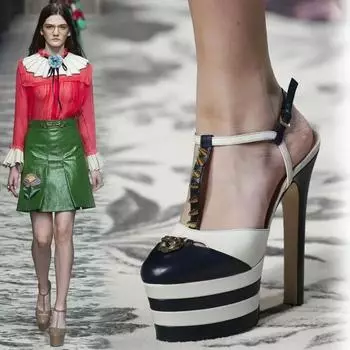 Fashion Riveted Sexy Party Dance Shoes High Heels Women Sexy Show Shoes Sandals Party Club Platform High-heeled Wedding Heel New 34 белый