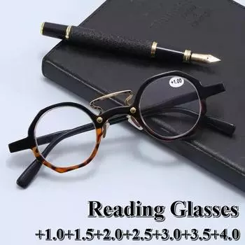 Fashion Round Frame Leopard Print Reading Glasses for Men and Women High-definition Anti Blue Light Reading Glasses +100