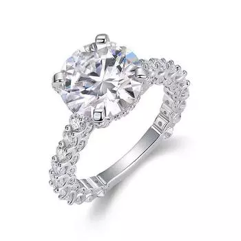 Модное серебряное кольцо S925, детская ниша, легкая роскошь и высокое чувство, ношение в несколько рядов, кольцо с муассанитом 5 карат Beauty 5