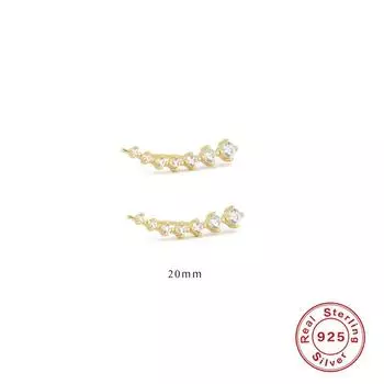 Fashion S925 Sterling Silver Single Row 7 Flash Diamond Stud Earrings Couple Gift Earrings Cool Girl Ear Row 925 Silver