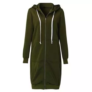 FASHION (S-5XL) Шикарная женская однотонная повседневная толстовка с длинными рукавами и капюшоном, пальто и верхняя одежда на молнии S вино красного