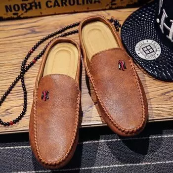 Модные сандалии мужские 2024 модная обувь мюли полурезиновые тапочки для мужчин в корейском стиле элегантный повседневный дизайнерский роскошный тренд Ева 39