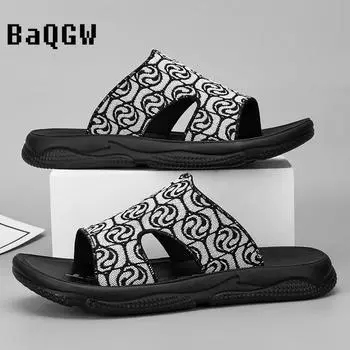 Fashion Sandals Men Flats Casual Slippers Summer Shoes 2024 New Fashion Flip Flops Beach Bohemian Outwear Shoes for Men Home Slides 39