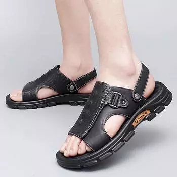 Fashion Sandals Men Summer Fashion Thick Soled Open Toe Sandals Business Sandal Breathable High Quality Outdoor Hiking Anti Slip Sandal 38 коричневый