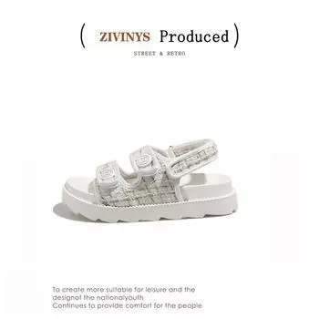 Fashion sandals Velcro summer Roman shoes with platform non-slip slippers muffin bottom women s sandals fashion outside 36