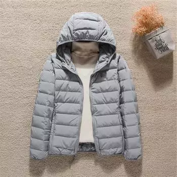 МОДА Бесшовная женская одежда Серия Пуховый жилет Жилет с воротником-стойкой и капюшоном Пуховик Короткая легкая куртка Женская модная одежда S