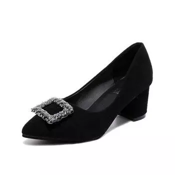 модные сексуальные туфли на высоком каблуке женские туфли-лодочки со стразами туфли на высоком каблуке летние женские туфли на квадратном каблуке женские туфли на высоком каблуке 35 чёрный