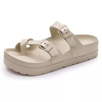 мода Shevalues Модные сандалии из ЭВА для женщин, толстые пляжные тапочки с поддержкой свода стопы, женские повседневные шлепанцы с клипсой на носке, сандалии 36 хаки