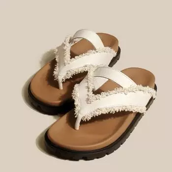 Fashion Shoes Female 2024 High Quality Pinch Toe Women s Slippers Summer Solft Leather Solid Outdoor Casual Beach Low Heel Slippers 35 покинуть белый