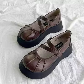 fashion Shoes for Women 2024 High Quality Buckle Strap Women s High Heels Fashion Shallow Dress Pumps Women New Round Toe Platform Heels 35 покинуть белый