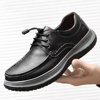 Fashion Shoes Men Luxury Black Genuine Leather Man Shoes Platform cow Leather Designer Casual Shoes High Quality Outdoor Men s Sneakers 38 коричневый
